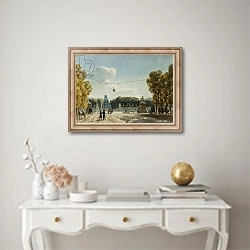 «A View of the Tuileries from the Champs-Elysees,» в интерьере в классическом стиле над столом