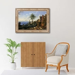 «Blick vom Posillipo auf die Insel Capri» в интерьере в классическом стиле над комодом
