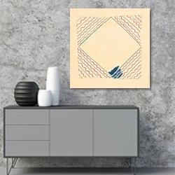 «Miscellaneous small sketches for inlaid table tops.] [Design with zig-zag motif» в интерьере в стиле минимализм над тумбой