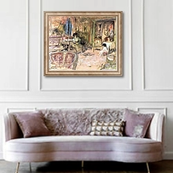 «Henri et Madame Josse Bernheim,» в интерьере гостиной в классическом стиле над диваном