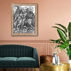 «Knight, Death and the Devil, 1513» в интерьере классической гостиной над диваном