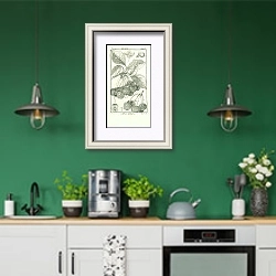«Cerise Guigne 1» в интерьере кухни с зелеными стенами