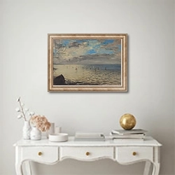 «Sea Viewed from the Heights of Dieppe» в интерьере в классическом стиле над столом