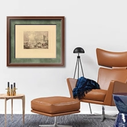 «Венеция, Гранд Канал и Дворец Дожей, Италия» в интерьере кабинета с кожаным креслом