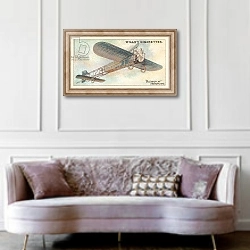 «Bleriot XI Monoplane» в интерьере гостиной в классическом стиле над диваном