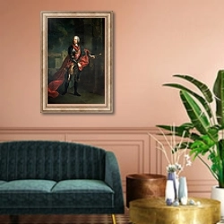 «Count Leopold Joseph von Daun, Fieldmarshall and Austrian Commander-in-Chief» в интерьере классической гостиной над диваном