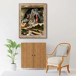 «Mystic Nativity, 1500 3» в интерьере в классическом стиле над комодом