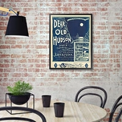 «Dear old Hudson» в интерьере кухни в стиле лофт с кирпичной стеной
