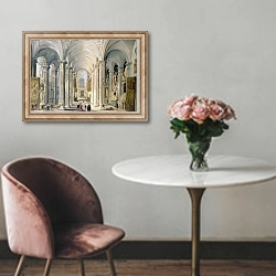 «Interior of a Church 1» в интерьере в классическом стиле над креслом