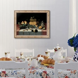 «Still Life with Cheese» в интерьере кухни в стиле прованс над столом с завтраком