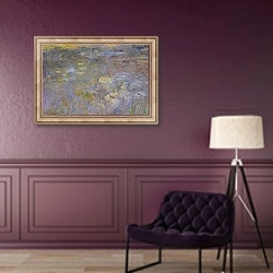 «The Water-Lily Pond, c.1917-20 1» в интерьере в классическом стиле в фиолетовых тонах