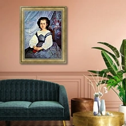 «Портрет мадемуазель Ромен Ланко» в интерьере классической гостиной над диваном