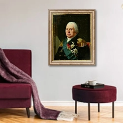 «Louis XVIII after 1815» в интерьере гостиной в бордовых тонах