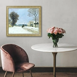 «Winter, Snow Effect, 1876» в интерьере в классическом стиле над креслом