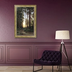 «Опушка леса. 1879» в интерьере в классическом стиле в фиолетовых тонах