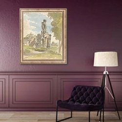 «Ruins at Capua» в интерьере в классическом стиле в фиолетовых тонах