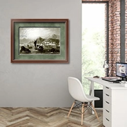 «The island of Amoy» в интерьере современного кабинета на стене