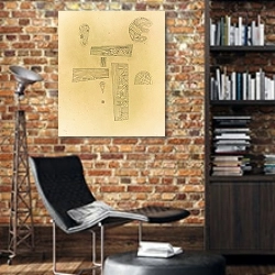 «Fragmente» в интерьере кабинета в стиле лофт с кирпичными стенами