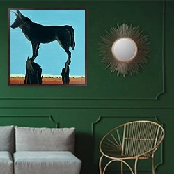 «A Chestertown Moment, 1999» в интерьере классической гостиной с зеленой стеной над диваном