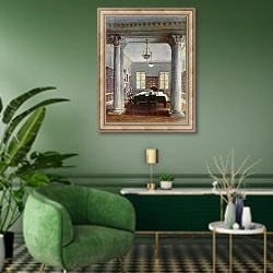 «The Cabinet Room, No 10 Downing Street» в интерьере гостиной в зеленых тонах