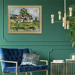 «Берега Марны» в интерьере в классическом стиле с зеленой стеной