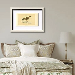 «Savi's Warbler 5» в интерьере спальни в стиле прованс над кроватью