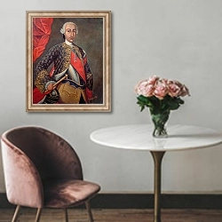 «Charles III in armour and wearing the Order of the Golden Fleece» в интерьере в классическом стиле над креслом
