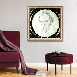 «Felix Mendelssohn 2» в интерьере гостиной в бордовых тонах