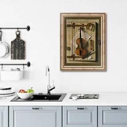 «Still Life, Violin and Music, 1888» в интерьере кухни над мойкой