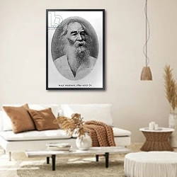 «Walt Whitman, photographed in 1889» в интерьере светлой гостиной в стиле ретро