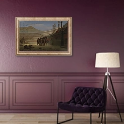 «Ave Caesar! Morituri te salutant, 1859» в интерьере в классическом стиле в фиолетовых тонах