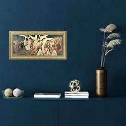 «Right Panel from the Threshold of Paradise, 1885-96» в интерьере в классическом стиле в синих тонах
