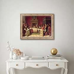 «Moliere Dining with Louis XIV 1857» в интерьере в классическом стиле над столом