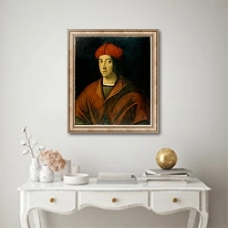 «Portrait of a cardinal» в интерьере в классическом стиле над столом