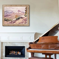 «High Sierra, 1921» в интерьере классической гостиной над камином