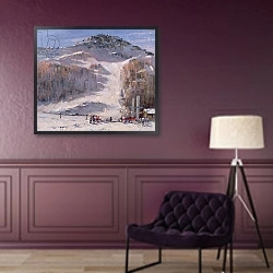 «Val d'Isere, Morning Light - First Lessons» в интерьере в классическом стиле в фиолетовых тонах