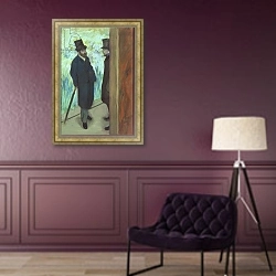 «Friends at the Theatre, Ludovic Halevy and Albert Cave 1878-79» в интерьере в классическом стиле в фиолетовых тонах