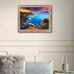 «Море и скалы 2» в интерьере в классическом стиле в светлых тонах