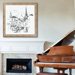 «Париж 5» в интерьере классической гостиной над камином