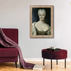 «Countess Cosel» в интерьере гостиной в бордовых тонах