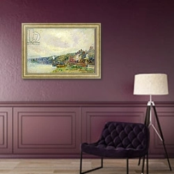 «The Seine at Croisset» в интерьере в классическом стиле в фиолетовых тонах