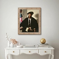 «Portrait of a Gentleman» в интерьере в классическом стиле над столом