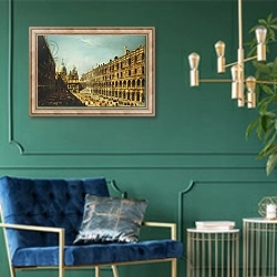 «The Courtyard of the Doge's Palace, Venice,» в интерьере в классическом стиле с зеленой стеной