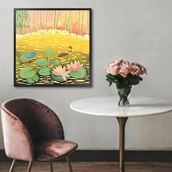 «Water Lily Pond III, 1994» в интерьере в классическом стиле над креслом