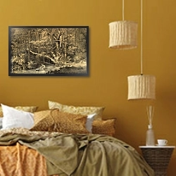 «Природа Южной Америки 17» в интерьере спальни  в этническом стиле в желтых тонах