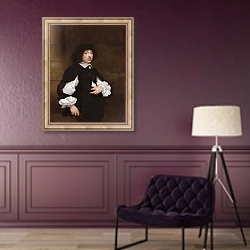«Portrait of a Man 7» в интерьере в классическом стиле в фиолетовых тонах