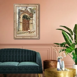 «Gateway at Taormina» в интерьере классической гостиной над диваном