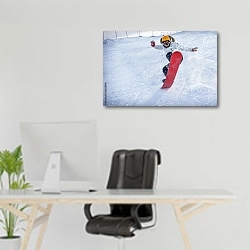 «Сноубордист 5» в интерьере офиса над рабочим местом