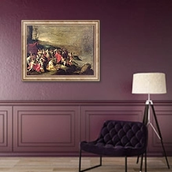 «The Crossing of the Red Sea» в интерьере в классическом стиле в фиолетовых тонах