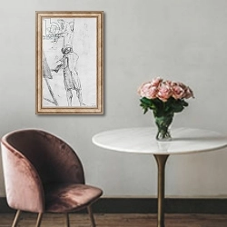 «Artist at his Easel and the Artist Drawing» в интерьере в классическом стиле над креслом